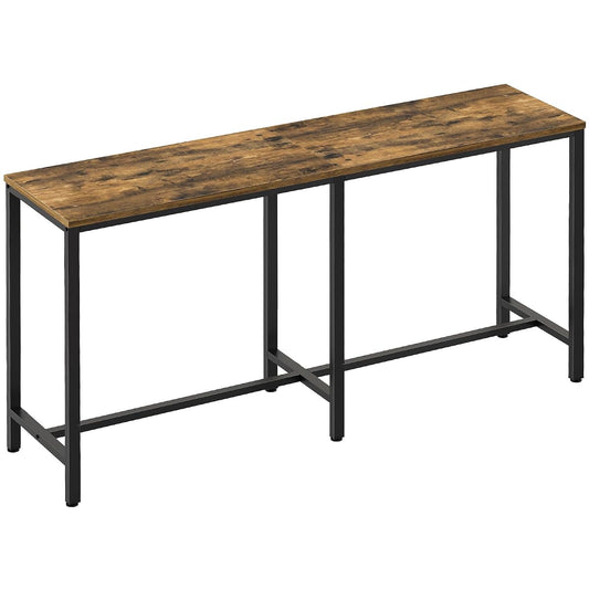 70.8" Long Bar Table, Counter Bar Height Table, High Top Table, Rectangular Hightop Bar Pub, for Kitchen, Living Room, Entryway, Rustic Brown and Black BT08BR