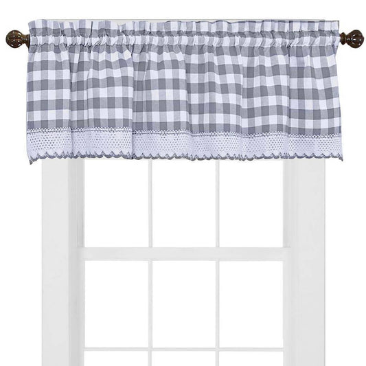 Farmhouse Curtains Kitchen Décor, Buffalo Plaid Valance