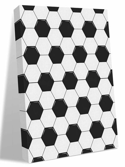 NuYeBiofx Black White Soccer Skin Canvas Wall Art Prints,40"x28" Framed Picture Artwork Symmetrical Hexagon Pattern Printed Canvas Oil Painting for Living Room Bedroom Office,Ready to Hang