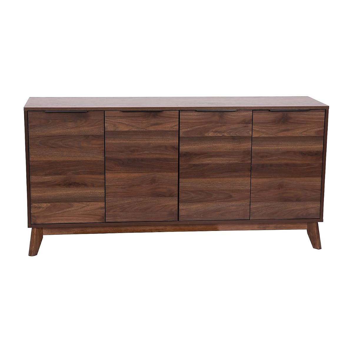 Hatfield Engineered Wood TV Stand for up to 64" TVs, Media Console/TV Cabinet with Adjustable Shelf and Soft Close Doors, Dark Walnut
