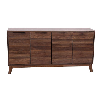 Hatfield Engineered Wood TV Stand for up to 64" TVs, Media Console/TV Cabinet with Adjustable Shelf and Soft Close Doors, Dark Walnut
