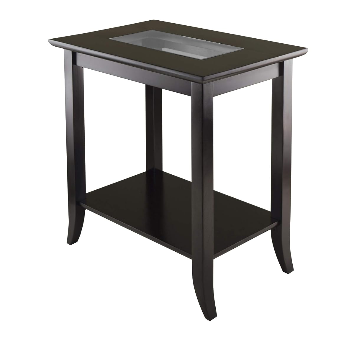 Genoa 25.04 x 23.94 x 16.3-Inch Composite Wood End Table with Glass Top