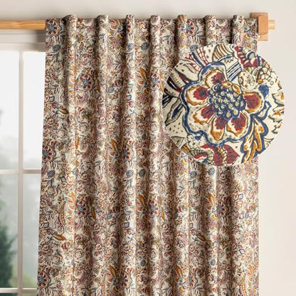 Curtains for Living Room 100% Cotton 50"x124" (Pack of 1)