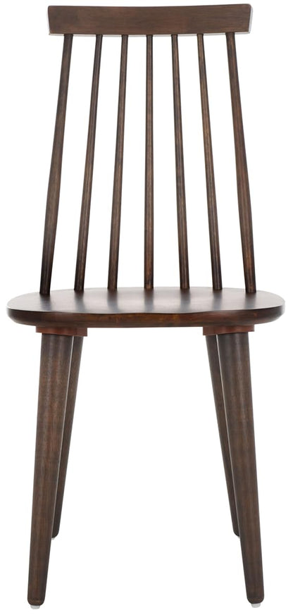 SAFAVIEH Furniture - Burris Side Chair Set of 2 - Dark Walnut - Solid Wood - Modern Clean-Line Design - Ideal for Dining Room, Kitchen, Living Room, 17.7" Seat Height (AMH8511N-SET2)