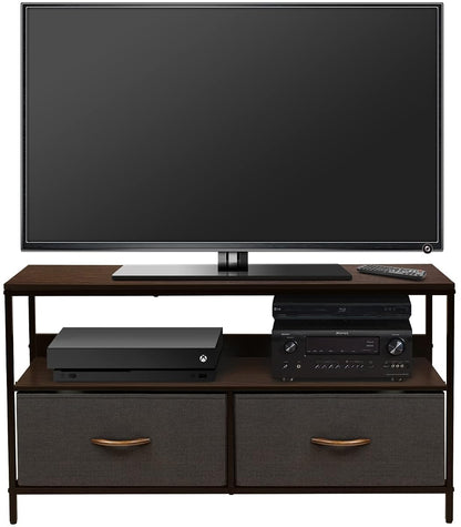 TV Stand Dresser with 2 Drawers - Television Riser Chest with Storage - Bedroom, Living Room, Closet, & Dorm Furniture