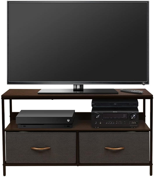 TV Stand Dresser with 2 Drawers - Television Riser Chest with Storage - Bedroom, Living Room, Closet, & Dorm Furniture