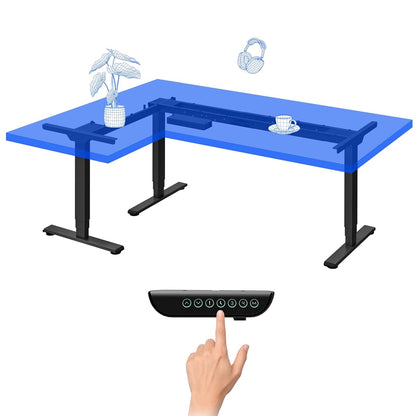 FLEXISPOT Corner Triple Motor L Shaped Computer Electric Standing Desk Sit