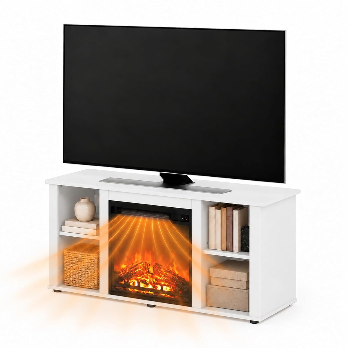 Jensen Entertainment Center Stand with Fireplace for TV up to 55 Inch