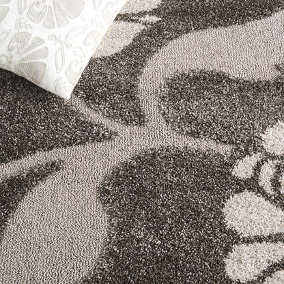 SAFAVIEH Florida Shag Collection Area Rug - 5'3" x 7'6", Smoke & Beige, Floral Design, Non-Shedding & Easy Care, 1.2-inch Thick Ideal for High Traffic Areas in Living Room, Bedroom (SG459-7913)