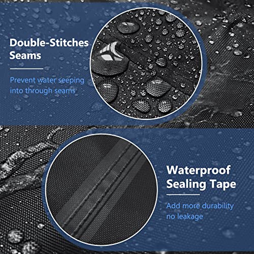 Outdoor Furniture Cover Waterproof, 4 Piece Patio Furniture Set Cover 400D for Outside Couch, Lawn Chairs, Coffee Table, Windproof with Buckle Strap, Black
