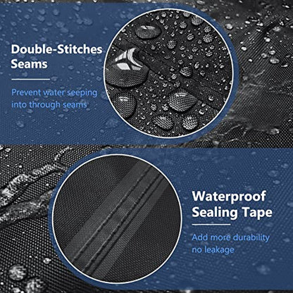 Outdoor Furniture Cover Waterproof, 4 Piece Patio Furniture Set Cover 400D for Outside Couch, Lawn Chairs, Coffee Table, Windproof with Buckle Strap, Black