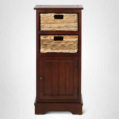SAFAVIEH Connery Wood Storage Cabinet, 35" Farmhouse Cherry AMH5742C