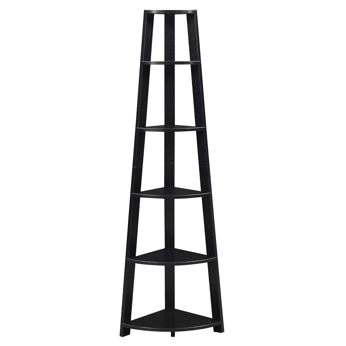 Newport 5 Tier Corner Bookcase, Black