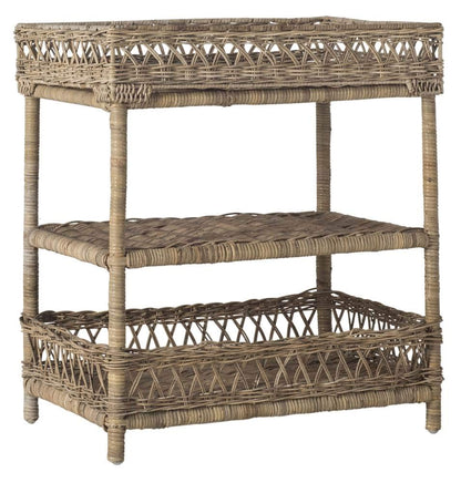 SAFAVIEH Home Collection Ajani Natural Wicker 3 Tier Accent Table
