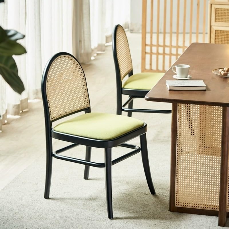 SONGCHAO Meeting Scandinavian Wicker Dining Chair Furniture Coffee Shop Backrest Household Retro Chairs Bedroom Chair