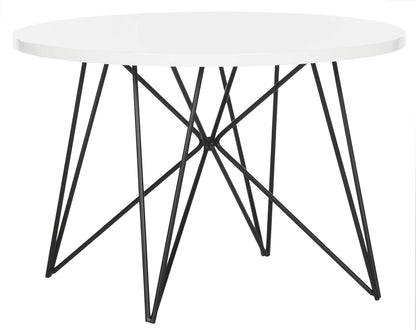 Safavieh Home Collection Vida Modern White Lacquer Round Hairpin Leg End Table