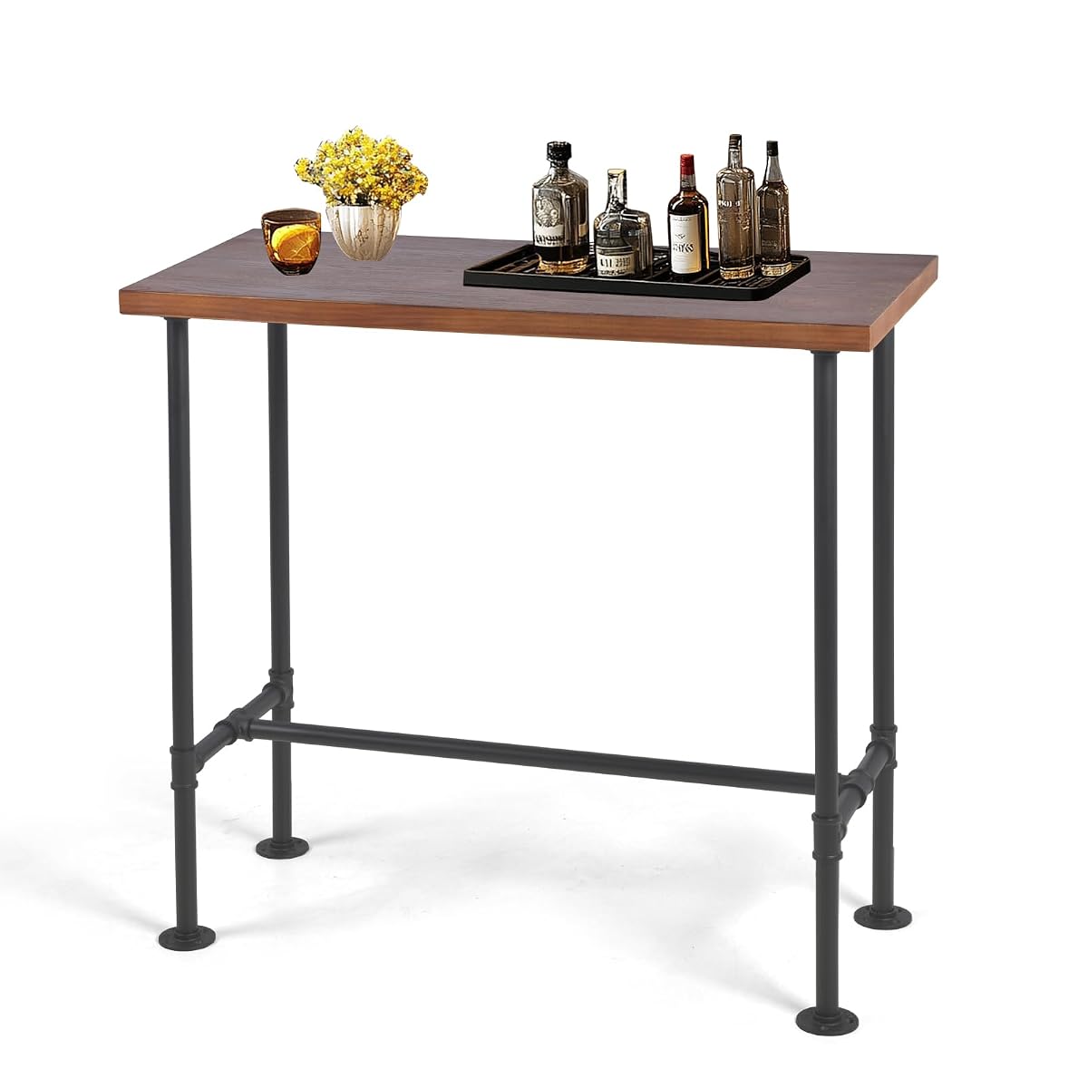 Rustic Dinner Table for Kitchen Dining Room 41.3inch Height Industrial Rectangle Bar Table Farmhouse Narrow Pub Table Vintage Display Stand in Hallway