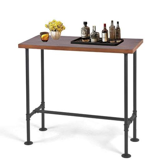Rustic Dinner Table for Kitchen Dining Room 41.3inch Height Industrial Rectangle Bar Table Farmhouse Narrow Pub Table Vintage Display Stand in Hallway