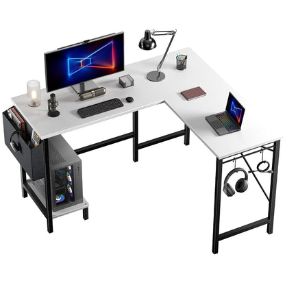 L Shaped Computer Gaming Desk with PC Stand for Home Office