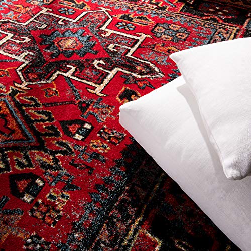 SAFAVIEH Area Rug 8x10 - Vintage Hamadan Collection - Large - Red & Multi, Traditional Persian Design, Non-Shedding & Easy to Clean, Ideal for Living Room, Bedroom, Dining Space (VTH211A)