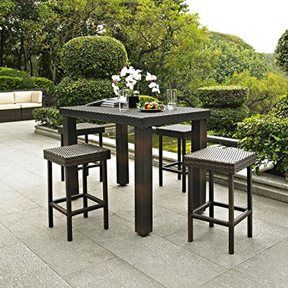 Palm Harbor 6-Person Rectangular Counter-Height Outdoor Bar Dining Table for Outside Patio, Brown
