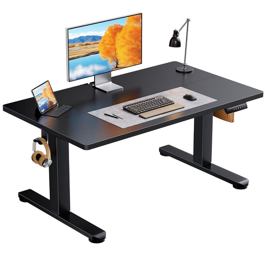 Low Height Adjustable Desk, Lifts 18.9-28.4 Inches, 40 X 24 Inches Electric Standing Desk for Kids, 4 Height Memory Settings & Storage Hooks, Home Office Computer Table & Study Desk, Black