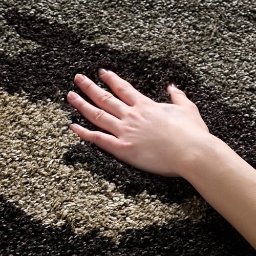 SAFAVIEH Florida Shag Collection Accent Rug - 4' x 6', Beige & Multi, Non-Shedding & Easy Care, 1.2-inch Thick Ideal for High Traffic Areas in Foyer, Living Room, Bedroom (SG453-1391)