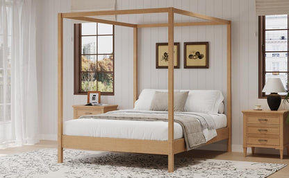 Wooden Canopy Bed with Four Posters, view 8