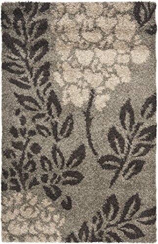 SAFAVIEH Florida Shag Collection Accent Rug - 4' x 6', Smoke & Dark Brown, Non-Shedding & Easy Care, 1.2-inch Thick Ideal for High Traffic Areas in Foyer, Living Room, Bedroom (SG456-7928)