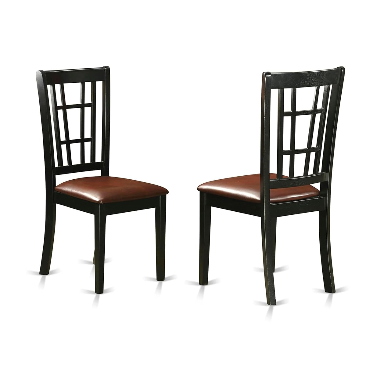 Nicoli 39" Faux Leather Dining Chairs in Black (Set of 2)