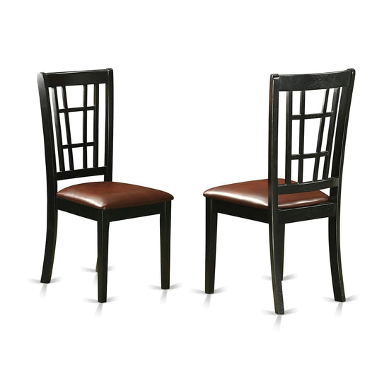 Nicoli 39" Faux Leather Dining Chairs in Black (Set of 2)