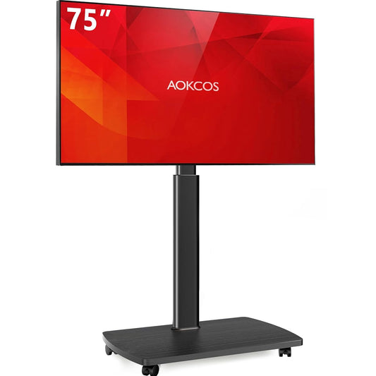 Rolling TV Stand for 43 50 55 60 65 70 75 Inch TVs