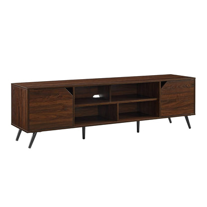 Nora Modern Minimal Open-Shelf TV Stand for TVs up to 80 Inches, 70 Inch, Dark Walnut