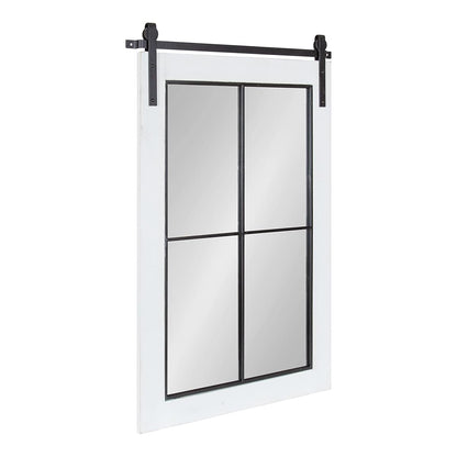 Cates Farmhouse Window Wall Mirror; 22 x 37; White; Sophisticated 4-Pane Panel Mirror for Wall