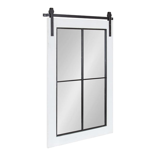 Cates Farmhouse Window Wall Mirror; 22 x 37; White; Sophisticated 4-Pane Panel