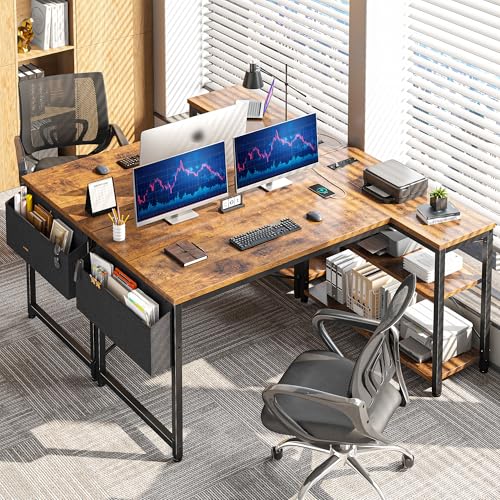 Office Desk with Outlet,Power Home Office & Study Electronic Gear, view 7