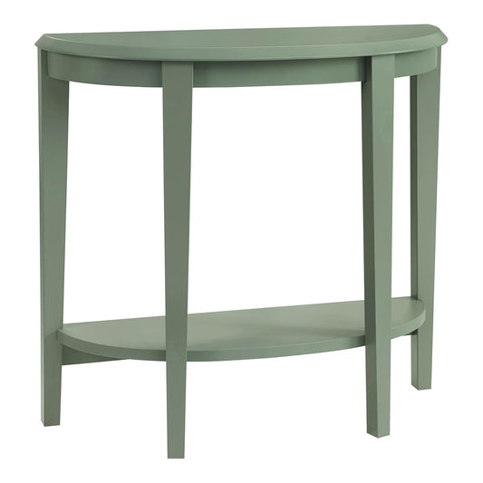 Payne Modern Half Moon Accent Console Table with Storage Shelf, Decorative Entryway Furniture for Living Room, Hallway, Entrance, Small Spaces, Sage Green
