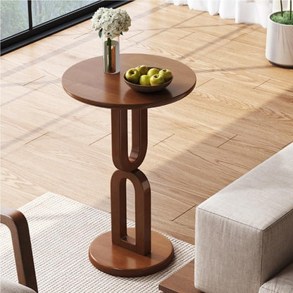 Solid Wood Round Side Table - Small Corner Coffee Table for Living Room, Bedroom & Study - Stylish Home Decor Aent for Small Spaces