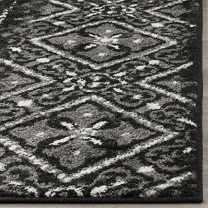 SAFAVIEH Adirondack Collection Accent Rug - 2'6" x 4', Black & Silver, Moroccan Boho Distressed Design, Non-Shedding & Easy Care, Ideal for High Traffic Areas in Foyer, Living Room, Bedroom (ADR111C)