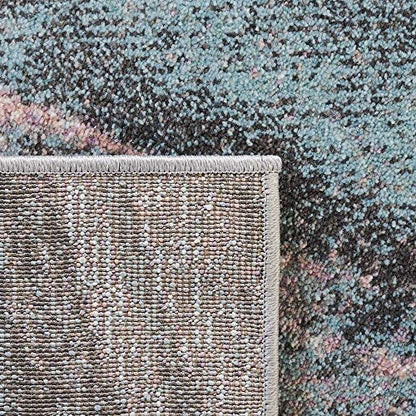 SAFAVIEH Glacier Collection Accent Rug - 2'7" x 5', Pink & Blue, Modern Abstract Design, Non-Shedding & Easy Care, Ideal for High Traffic Areas in Entryway, Living Room, Bedroom (GLA126U)