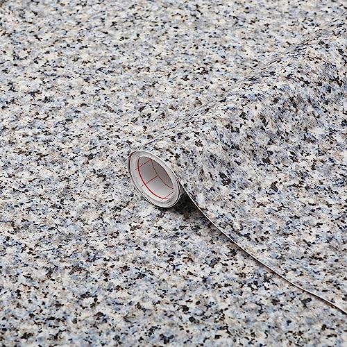 346-0180 Decorative Self-Adhesive Film, Grey Granite, 17" x 78" Roll