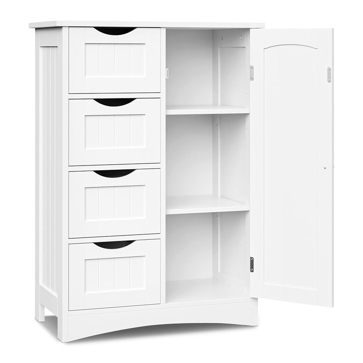 Bathroom Storage Cabinet with 4 Drawers and 1 Cupboard