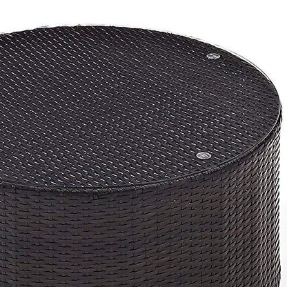 Catalina All Weather Rattan Wicker Outdoor Round Coffee Table for Patio, Deck, Porch, Brown
