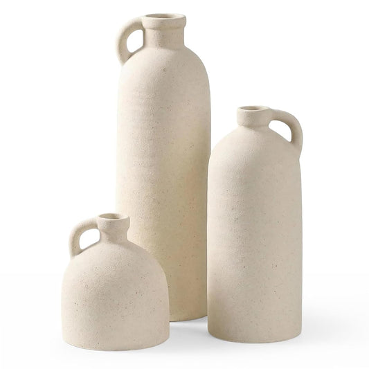 Flower Vase Set of 3, Ceramic Home Decor for Living Room
