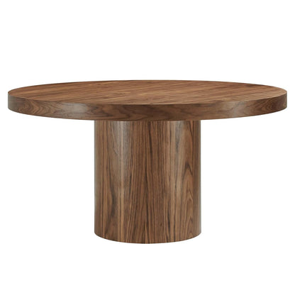 Gratify 60Inch Round Dining Table Solid Wood Walnut Finish Modern Kitchen Room Entertaining Home Furniture Quality Stylish Elegant Durable Refined Versatile