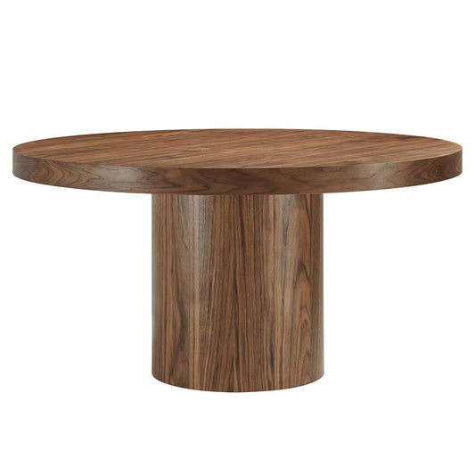 Gratify 60Inch Round Dining Table Solid Wood Walnut Finish Modern Kitchen Room Entertaining Home Furniture Quality Stylish Elegant Durable Refined Versatile