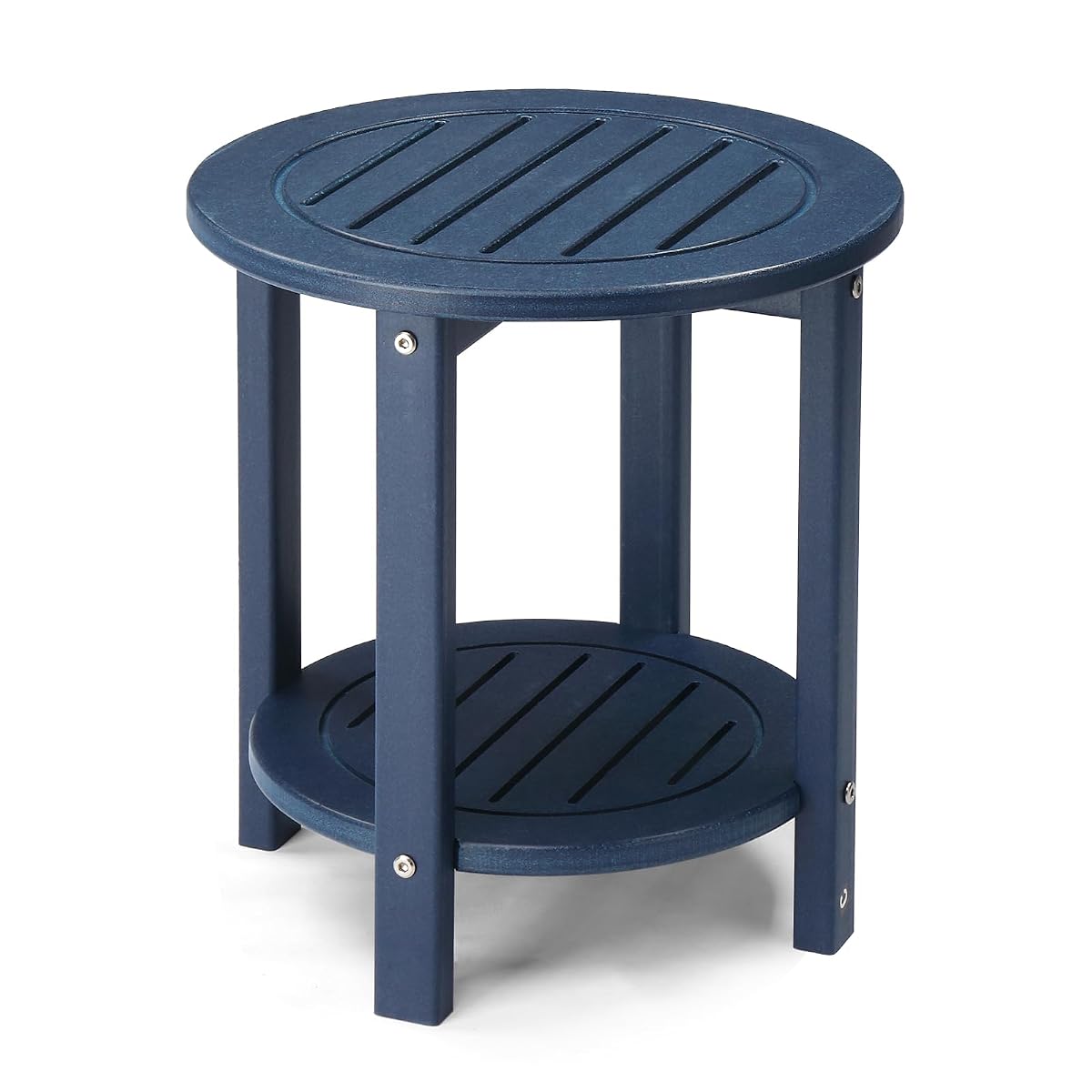 Outdoor Side Table, 2-Tier HDPE Adirondack Small End Tables Weather Resistant Patio Furniture for Backyard Poolside Porch Balcony