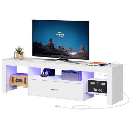 LED TV Stand with Power Outlets to 65 inch TV