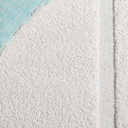 SAFAVIEH Florida Shag Collection Accent Rug - 4' x 6', Creme & Creme, Border Design, Non-Shedding & Easy Care, 1.2-inch Thick Ideal for High Traffic Areas in Foyer, Living Room, Bedroom (SG454-1111)