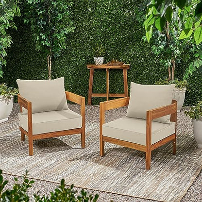 Outdoor Seat Cushion Set 24 x 24 Inch Water-Resistant & Fade-Resistant Patio Furniture Cushions with Removable Cover Deep Seat & Back Cushion with Tie Straps for Chair Sofa